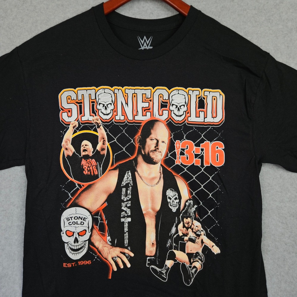 WWE Stone Cold Steve Austin 3:16 Graphic T-Shirt Mens Medium Black New